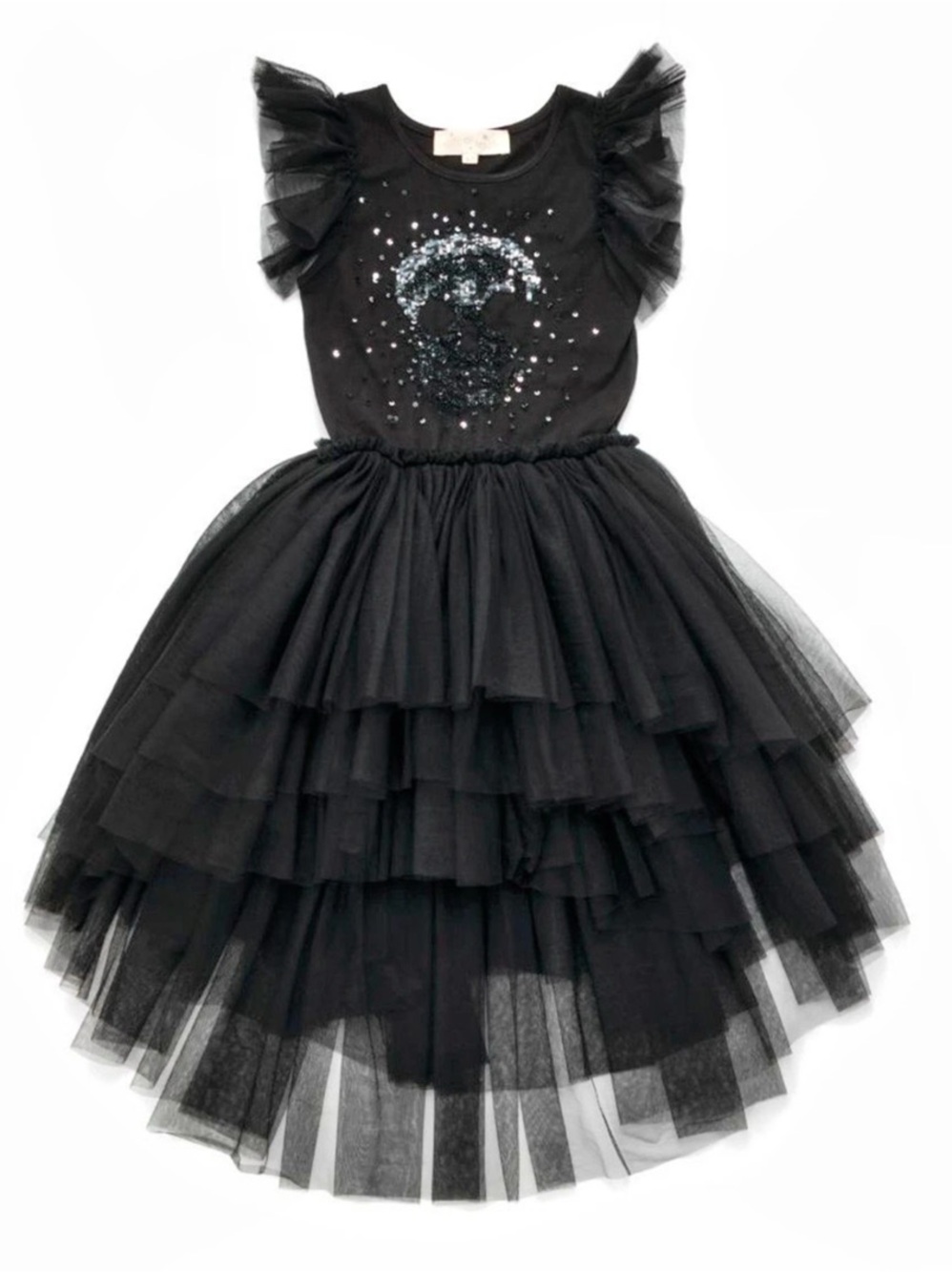 nununu x Tutu du Monde Girls Black Tulle Sequin Dress Size 4-5